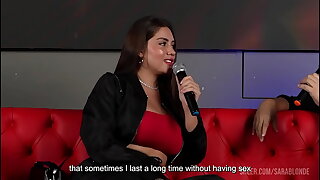 I fuck a fan during a TV interview with my husband and the audience in front of me - Sara Blonde