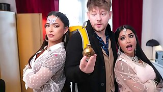 Fake Hostel - Horny Genies released and desperate for cock! Amazing threesome with Yasmina Kahn and Nuria Millan