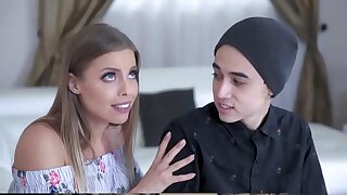 Busty Stepmom Britney Amber Worships Her Stepson&rsquo;s Cock and Gets Railed Against the Kitchen Counter - Enter FAMILY26 on official site for discount