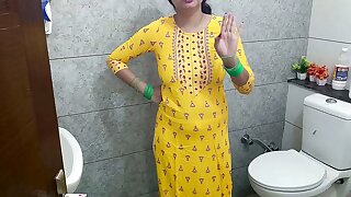 Indian hot step mother fucked step son dirty in washroom in hindi audio