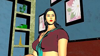 Sex-thirsty woman got fucked by her step-brother-in-law during Holi festival - animation