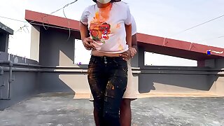 Holi Celebration with Hot Saali hindi sex video