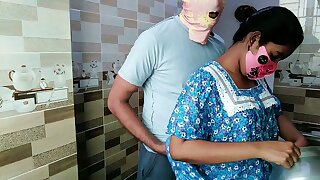 Desi housewife romantic fuck in the kitchen