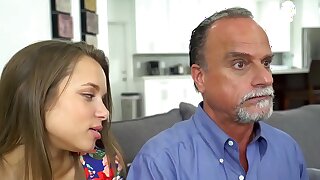 Teen craves for an old cock and receives it with pleasure