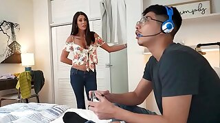 Stepson anal fingers stepmom and a toy