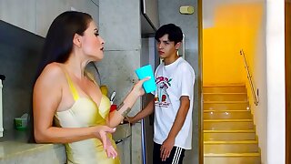 After Arriving Home Late From A Party One Night I Fuck My Stepson In The Kitchen.