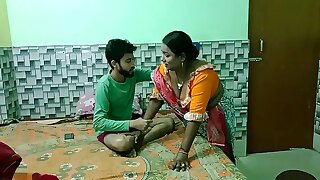 Indian teen boy fucking with hot beautiful maid Bhabhi! Uncut homemade sex