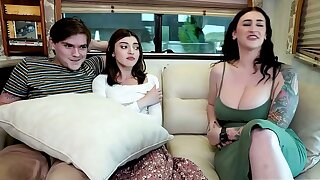 Virgin Stepsister Fucks Her Stepbrother in the Back of the Family RV - Famlust