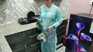 Desi Indian Big Boobs step Mom teaches her StepSon How to fuck in kitchen (Hindi Audio)
