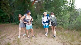 Swap wives, mutual rimming and anal fuck in the forest