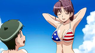 Hentai &ndash; Older Stepsister Goes Topless at the Beach! [Uncensored] [Subtitled]