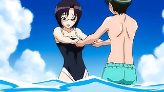 Hentai &ndash; Older Stepsister Goes Topless at the Beach! [Uncensored] [Subtitled]