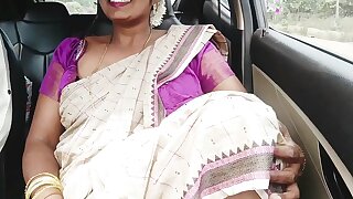 Saree big boobs Indian aunty with son in law long drive for fucking. Telugu dirty talks.