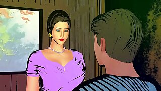 Step-son caught step-mother masturbating in the bathroom - animated