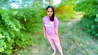 Desi village girl suman making love in forest and fuck her tight pussy in jungle viral