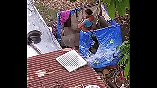 Desi bhabi outdoor bath