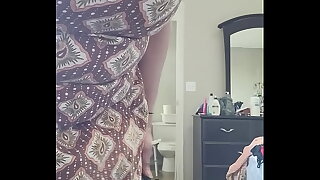 Indian aunty vacuuming