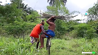 I met the Prince on my way back from firewood, he offered to carry me on his bicycle to where we fucked