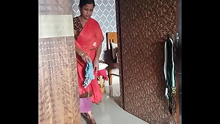 spitting on my sexy skinny mature maid Anjana'_s ass part 2