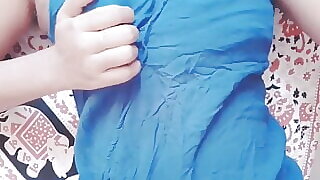 Hot Yung girl touch her boobs alone