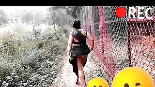 Tanya Indian model walking inside woods showing her massive ass.