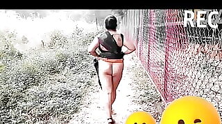 Tanya Indian model walking inside woods showing her massive ass.