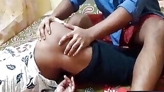 StepSister finally satisfied for having sex before her boyfriend watch farting with Hindi audio