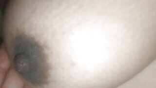 Suck and play with my hard nipples