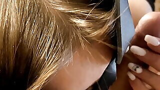 Cum in the mouth of a pretty beauty