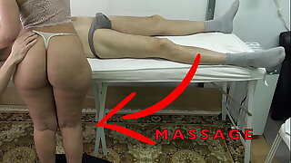 Maid Masseuse with Big Butt let me Lift her Dress &amp_ Fingered her Pussy While she Massaged my Dick !
