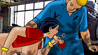 Velamma Episode 42 - Velamma Gets Greasy and Dirty with the Mechanics!