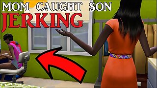 Indian step Mom Caught Her Son Watching Porn And Masturbate Then It Helps Him For The First Time To Make Sex